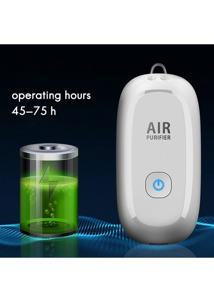 Moda Kişisel Giyilebilir Mini Taşınabilir 1000 Mah 150 Milyon Negatif Iyon Araba Asılı Boyun Hava Temizleme Cihazı Pembe (Yurt Dışından)