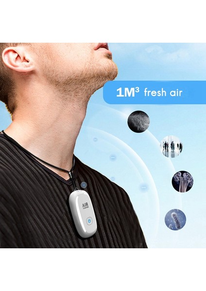Moda Kişisel Giyilebilir Mini Taşınabilir 1000 Mah 150 Milyon Negatif Iyon Araba Asılı Boyun Hava Temizleme Cihazı Pembe (Yurt Dışından)