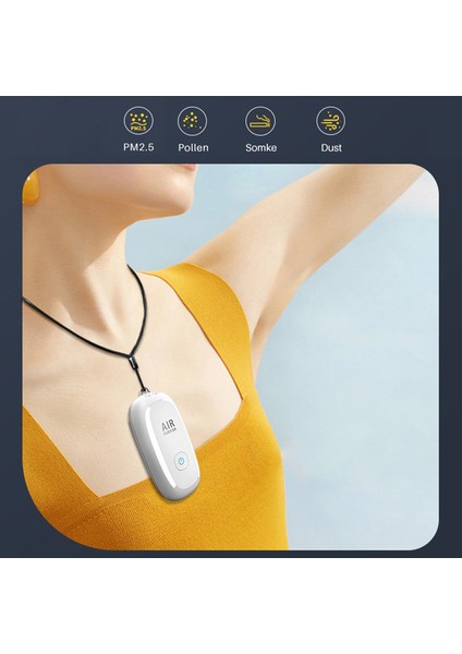 Moda Kişisel Giyilebilir Mini Taşınabilir 1000 Mah 150 Milyon Negatif Iyon Araba Asılı Boyun Hava Temizleme Cihazı Pembe (Yurt Dışından)