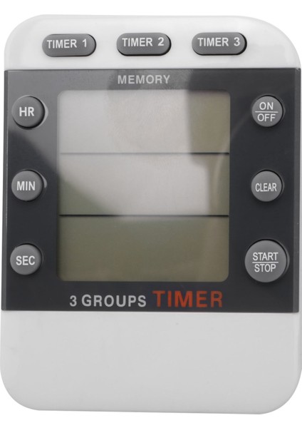 Dijital Zamanlayıcı 100 Saat Üçlü Geri Sayım Aşağı/yukarı Saat Zamanlayıcı Mutfak Pişirme Zamanlayıcısı LCD Ekran Yüksek Sesli Alarm Mıknatıs Braketi (Yurt Dışından)