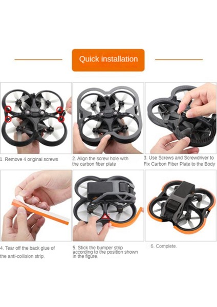 Avata Çarpışma Önleyici Koruma Halkası Karbon Fiber Levha Traverser Çizilmez Bıçak Aksesuarları (Yurt Dışından) indirimleri