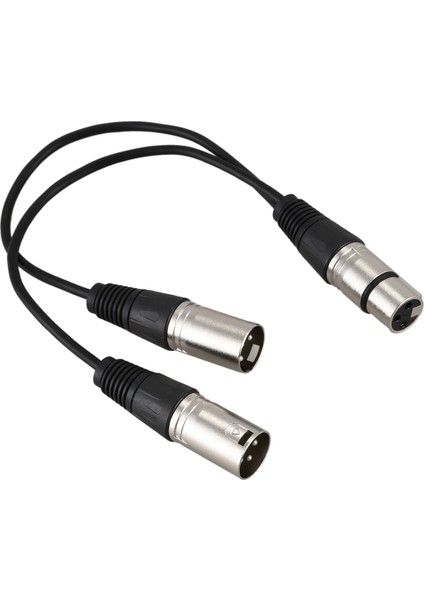Yeni 3 Pinli Xlr Dişi Jakı - Çift 2 Erkek Fiş Y Splıtter Kablo Adaptörü 1 Ft Kablo (Yurt Dışından)