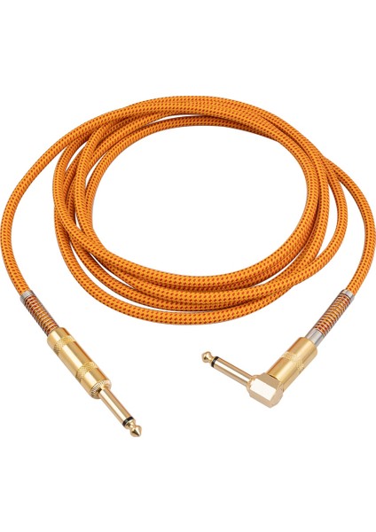 Gitar Enstrüman Kablosu 10FT Elektrikli Alet Bas Amp Kablosu 1/4 Inç Düz Sağ Açı Altın Kaplama 6.35MM Kablo (Yurt Dışından)