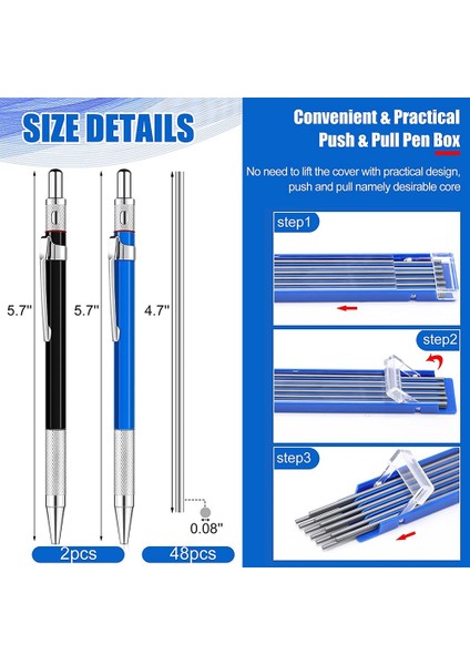 Boru Kaynakçı Çelik Konstrüksiyon Imalat Ağaç Işleme Için 48 Pcs Yuvarlak Yedekler ile 2 Adet Kaynakçı Kalemi (Yurt Dışından) fiyatları