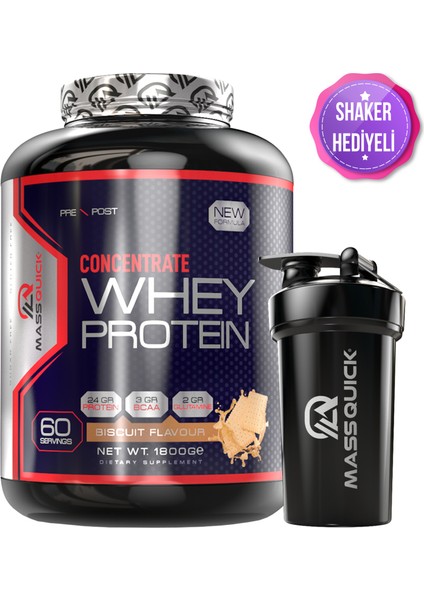 Concentrate Whey Bisküvi Aromalı Protein Tozu 1800gr 60 Servis
