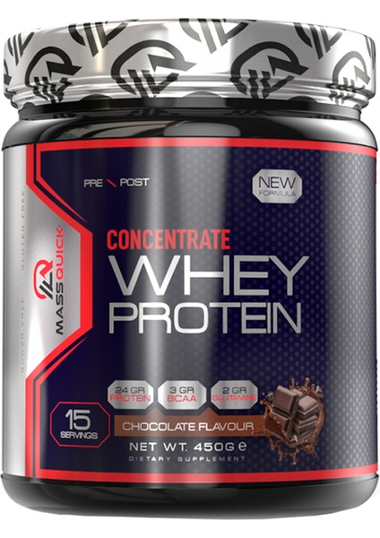 Concentrate Whey Çikolata Aromalı Protein Tozu 450gr 15 Servis