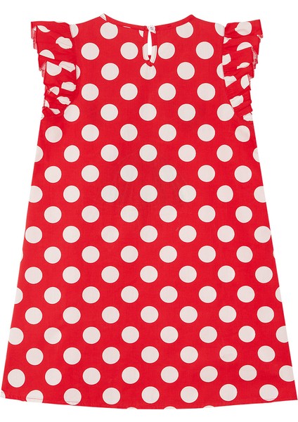 Puantiye Kedicik Kız Çocuk Poplin Elbise fırsatları