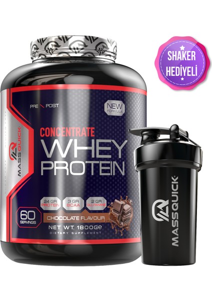 Concentrate Whey Çikolata Aromalı Protein Tozu 1800gr 60 Servis