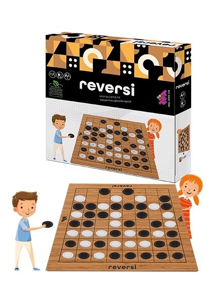 Reversi Ahşap Zeka ve Akıl Oyunu 5+ Yaş 2 Oyuncu