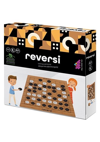 Reversi Ahşap Zeka ve Akıl Oyunu 5+ Yaş 2 Oyuncu