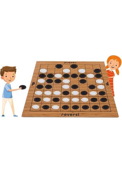 Reversi Ahşap Zeka ve Akıl Oyunu 5+ Yaş 2 Oyuncu