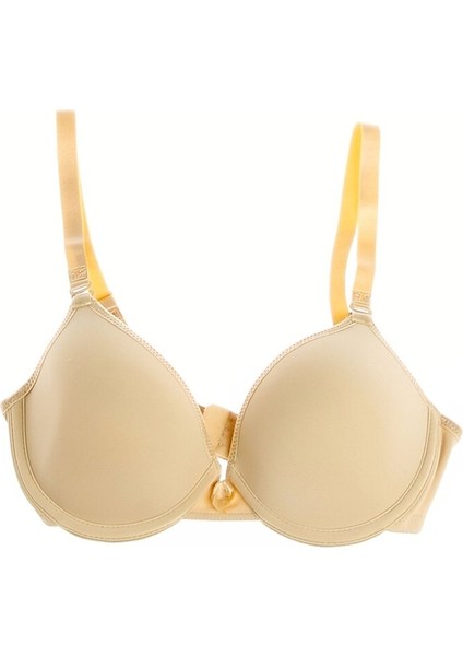 3520 Ince Süngerli Düz Kumaşlı Toparlayıcı Sütyen - Ten
