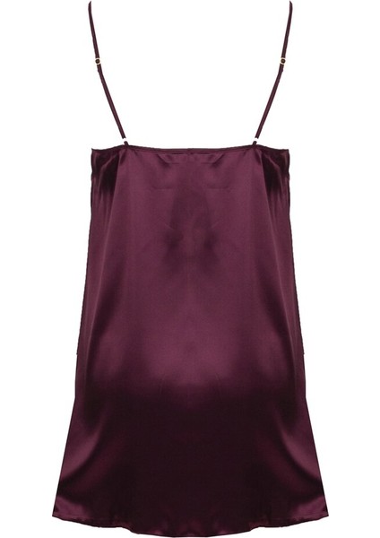 87430 V Yaka Askılı Normal Kalıp Düz Bordo Kadın Gecelik fiyatları