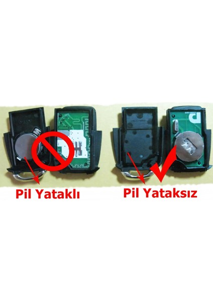 Volkswagen Tipli Akıllı Kumanda Kabı Anahtar Kabı Pil Yataksız