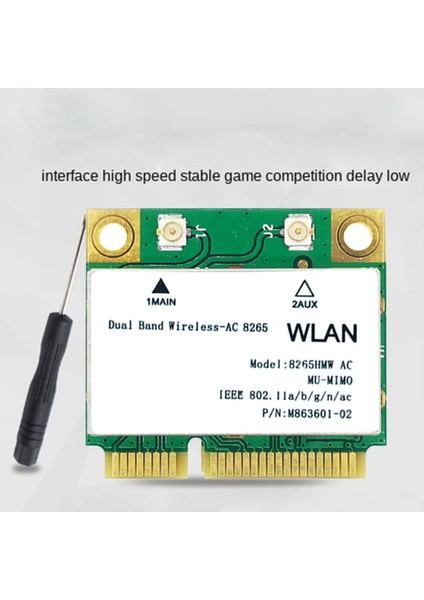 1200 M Wifi Kablosuz Lan Çift Bant 2.4g 5 Ghz Bluetooth 4.2 Gigabit Kablosuz Lan Adaptörü Win7 Win8 WIN10 Linux 8265HMW (Yurt Dışından)