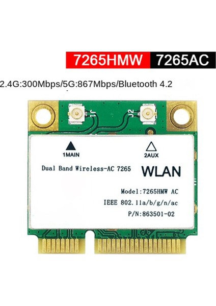 1200 M Wifi Kablosuz Lan Çift Bant 2.4g 5 Ghz Bluetooth 4.2 Gigabit Kablosuz Lan Adaptörü Win7 Win8 WIN10 Linux 8265HMW (Yurt Dışından)