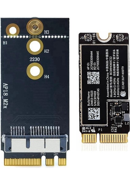 BCM94360CS2 Çift Bantlı Wifi Kartı + Ngff M.2 Anahtar A/e Adaptör Kartı Wıfı Bt 4.0 802.11AC Kartı 11 Inç A1465 13 Inç A1466 (Yurt Dışından)