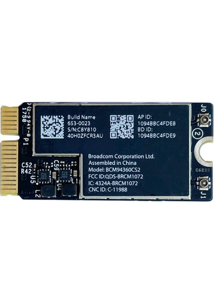 BCM94360CS2 Çift Bantlı Wifi Kartı + Ngff M.2 Anahtar A/e Adaptör Kartı Wıfı Bt 4.0 802.11AC Kartı 11 Inç A1465 13 Inç A1466 (Yurt Dışından)