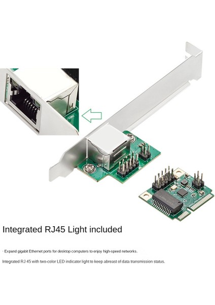 Mini Pcıe Gigabit 1000M Kablolu Ağ Kartı Ethernet Tek Ağ Tek Ağızlı RJ45 Ücretsiz RTL8111H Çip (Yurt Dışından)