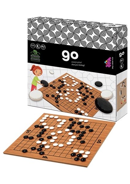 Go Ahşap Zeka ve Akıl Oyunu 5+ Yaş 2 Oyuncu (13X13 Cm)