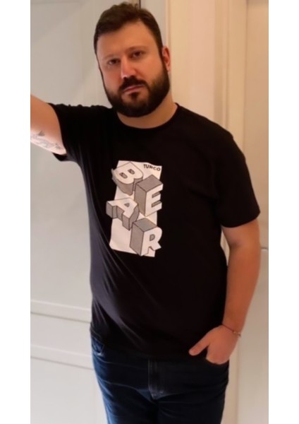 Bear T-Shirt Siyah Baskılı L