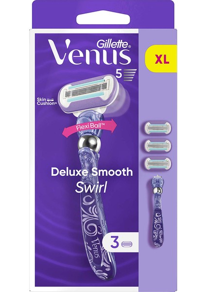 Gillette Venus Swirl Tıraş Makinesi + 3 Adet Yedek Başlık