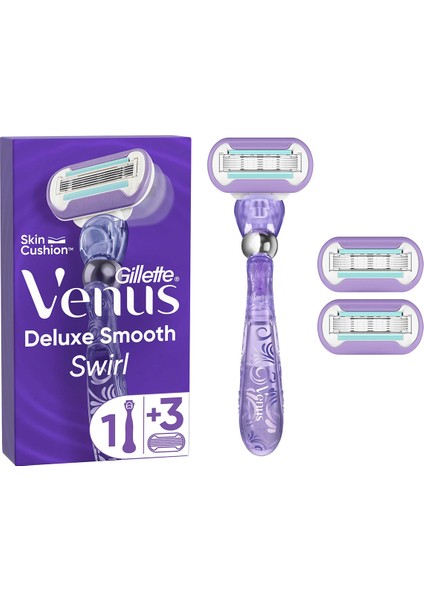 Gillette Venus Swirl Tıraş Makinesi + 3 Adet Yedek Başlık