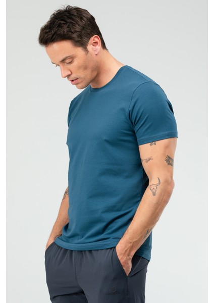 Indigo Regular Pamuklu O Yaka Kısa Kol Basic Erkek Tişört XF1708