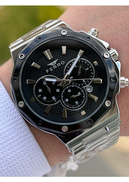Çelik Kordon Iç Fonksiyonları Aktif Chronograph 30 mt Su Geçirmez Erkek Kol Saat EFM31365-A2