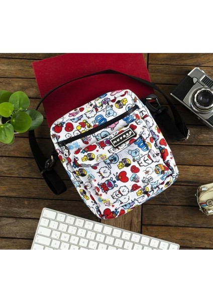 047 5500 Renkli Baskılı Omuz Çantası Renkli Baskılı Tek Ebat