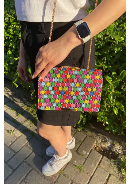 072 4800 Desenli Omuz Çanta Renkli Yuvarlak Tek Ebat fiyatları