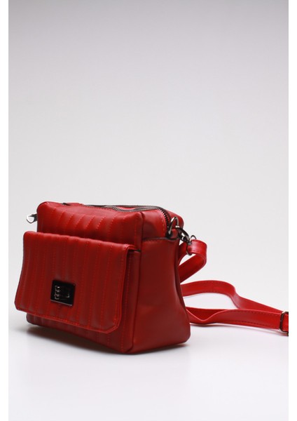 012 22005 Saten Kadın Omuz Çantası Kırmızı Tek Ebat fiyatları