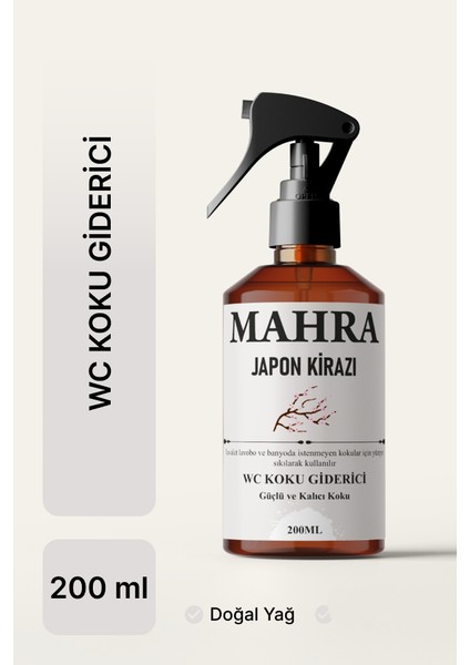 Mahra Japon Kirazı Kokulu Wc Lavabo ve Banyo Kötü Koku Giderici Ultra Kalıcı Yüzey Parfümü Oda Kokusu 200 ml