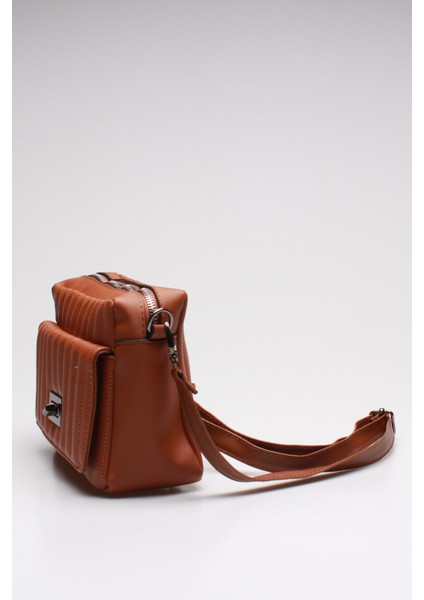 012 22005 Saten Kadın Omuz Çantası Taba Tek Ebat fiyatları