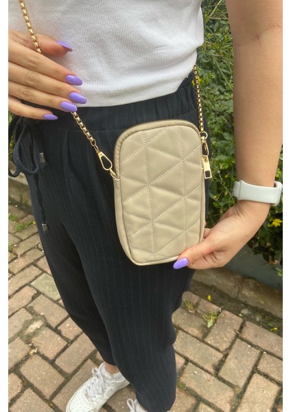 032 3200 Kroko Zincir Askılı Omuz Çantası Bej Kapitone Tek Ebat fiyatları