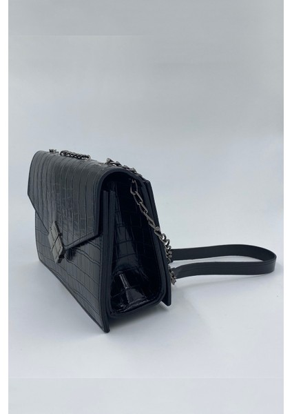 021 2501 Kroko Kadın El ve Omuz Çantası Siyah Tek Ebat fiyatları