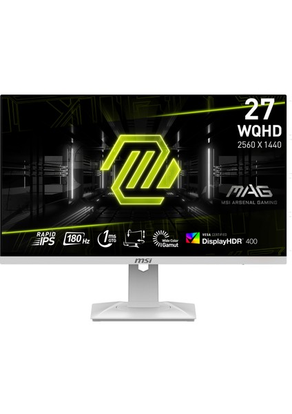 27" MAG 274QRFW 2560x1440 (WQHD) 16:9 FLAT RAPID IPS 180HZ 1MS FREESYNC BEYAZ GAMING MONITOR