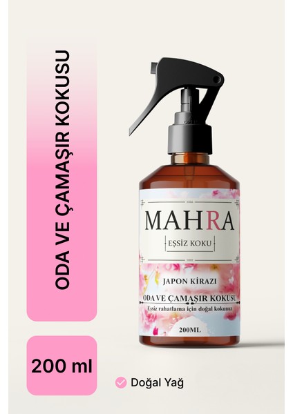 Mahra japon Kirazı Oda ve Çamaşır Spreyi Oda Kokusu Oda Spreyi Room Spray 200ML