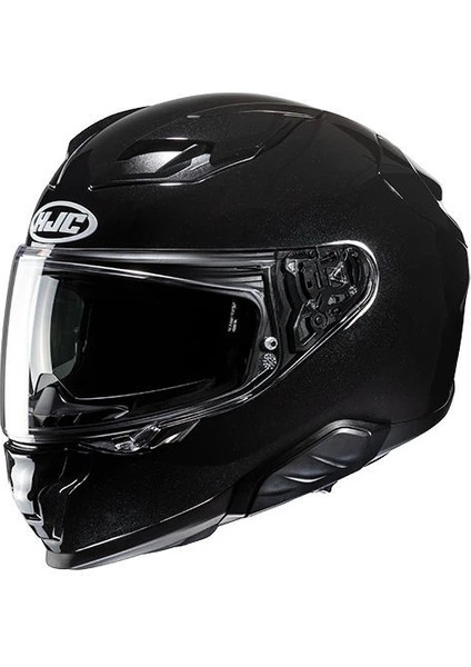 F71 Kapalı Motosiklet Kaskı Parlak Siyah