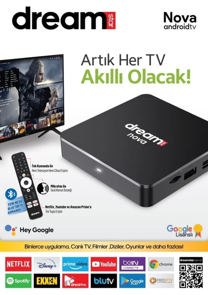 Nova 4K Android Tv - Lisanslı Android 32GB Hafıza