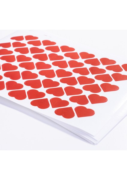 Dikey Şerit Kalpli Sticker Seti, 1200 Adet