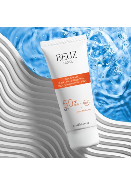 Sanse SPF50+ Yağlı ve Karma Ciltler Için Çok Yüksek Korumalı Güneş Kremi & Makyaj Bazı - 50 ml