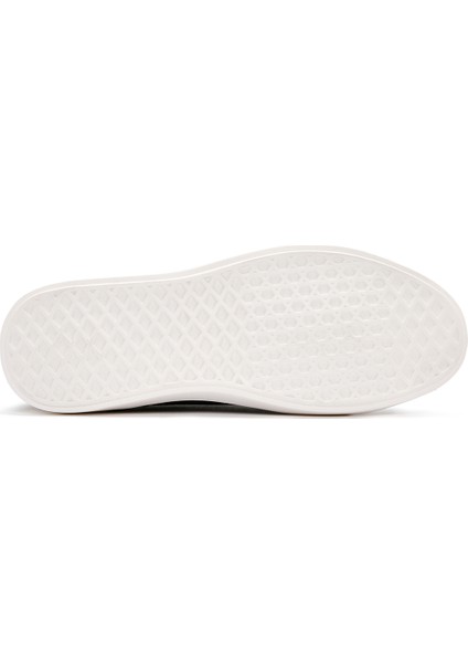 Erkek Siyah Bağcıklı Deri Sneaker
