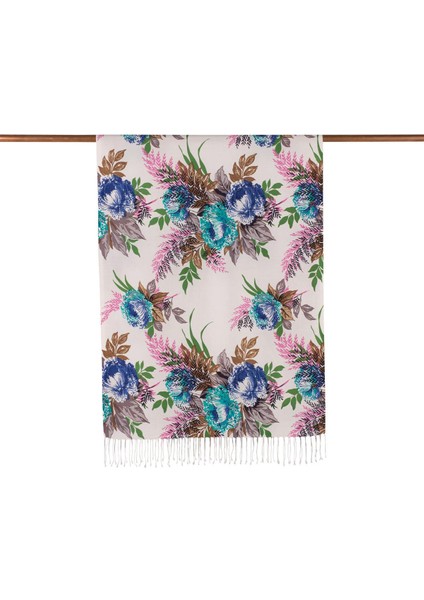 Ipekevi Desenli Ipek Şal - Ay Işığı Desenli - Beyaz modelleri