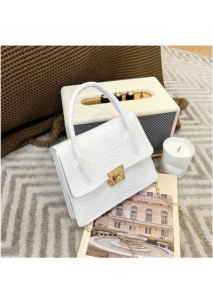 Bayanlar Omuzdan Askili Çanta Timsah Çizgili Çanta (Yurt Dışından)