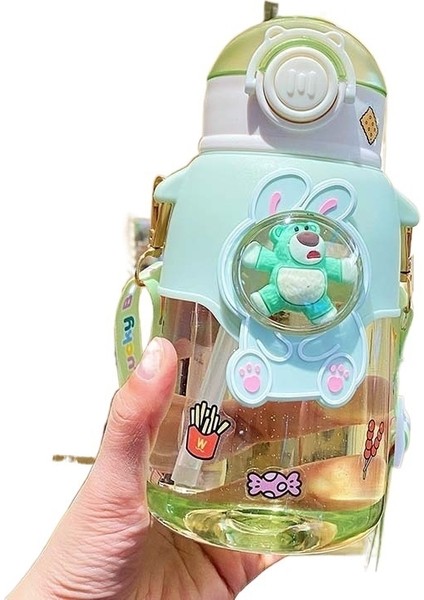 Çapraz Askılı Sevimli Çilek Ayı Saman Bardağı (Yurt Dışından)