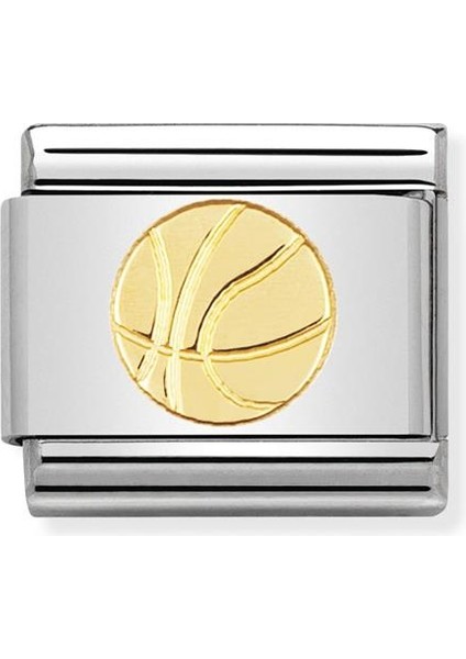 Composable Classic Dekoratif Link - Spor - Basketbol - (12 Basket Ball) 18K Altın