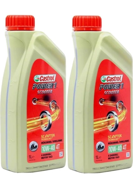 Yağ Castrol Power 1 Scooter 10W40 4t 1l (Üretim 18.07.2023) 2 Adet