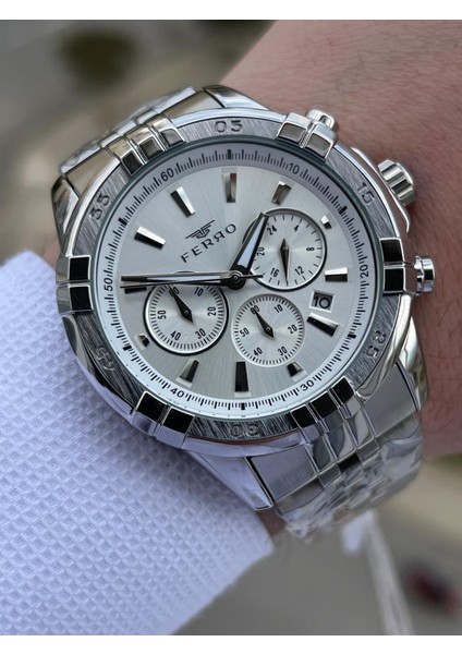 Çelik Kordon Iç Fonksiyonları Aktif Chronograph 30 mt Su Geçirmez Erkek Kol Saat EFM31389-A