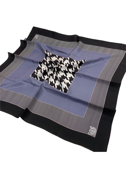 Twill Ipek Eşarp - Kazayağı Desen - Leylak